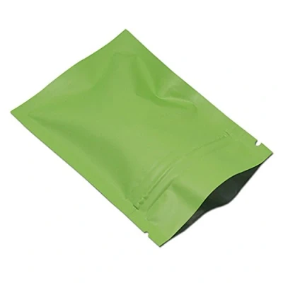 Imagen de WACCOMT Pack 100 Piezas Bolsa de Embalaje Papel Aluminio Mate con Cremallera Café Almacenamiento Mylar (verde 7x10cm (2.7x3.9 inch)