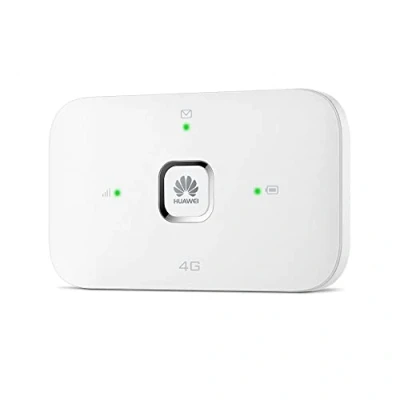 Imagen de HUAWEI ‎E5576 322 Enrutador inalámbrico 4G LTE 150Mbps (CAT4), WiFi portátil para Viajes con batería Recargable de 1500mAh. No Requiere configuración. Blanco