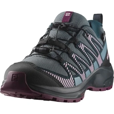 Imagen de Salomon XA PRO V8 WP Unisex Zapatillas de senderismo para niños, Talla: 31, Neptune/carbon/plum caspia Tela/tejido sintético
