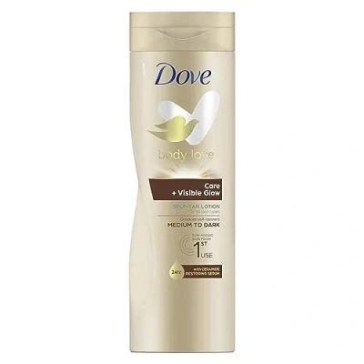 Imagen de Dove Loción corporal autobronceadora para piel de tono medio a oscuro Summer Revived que mantiene la hidratación piel, 6 x 200 ml
