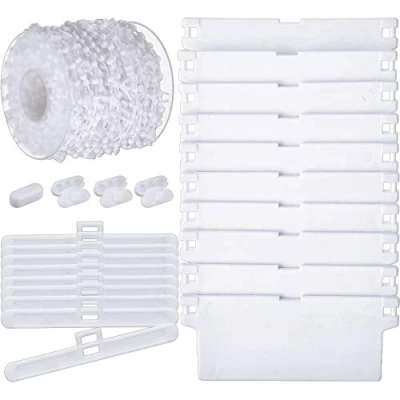 Imagen de KAHEIGN 35 Piezas Accesorios para Persianas Verticales, 10m Cadena Inferior, 10 Conector De Cadena, 12 89mm Engánchate Superiores, Listones Contrapesos Inferiores