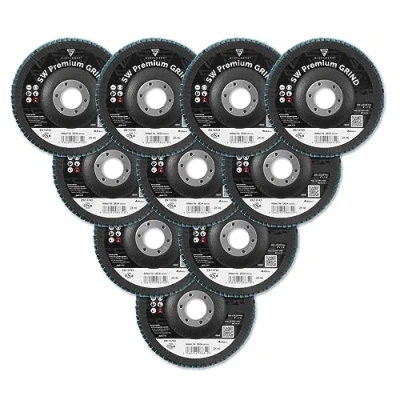 Imagen de STAHLWERK PREMIUM GRIND P40 disco de láminas y muela Ø125 mm para el lijado desbarbado práctico juego 10