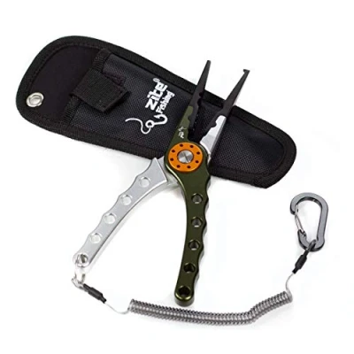 Imagen de Zite Fishing alicates de pesca multiuso como herramienta pesca, anillo sujeción, para desengancho, cortador cuerda y más con bolsa