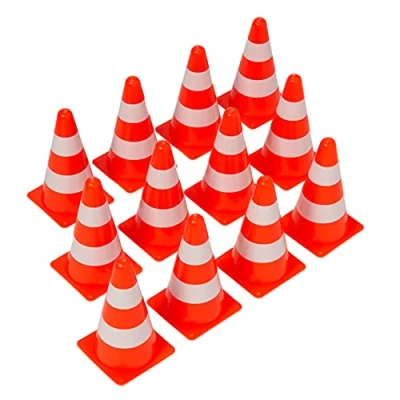 Imagen de Bramble 12 Conos de Entrenamiento Futbol Niños Tráfico y Señalización Versátiles Naranja Blanco 23 cm