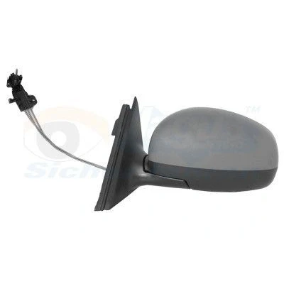 Imagen de espejo retrovisor Van Wezel 7627803 izquierda imprimado completo, asférico, ajustable desde interior, Ajuste por cable SKODA: Fabia 2