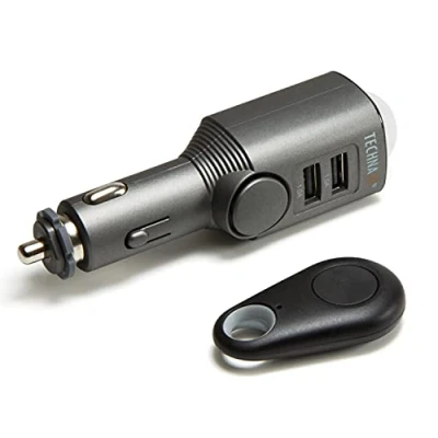 Imagen de Technaxx Alemania Sensor De Detección Movimiento Sistema Alarma Negro Coche Vigilancia Del Interior Vehículo 110dB Sirena Función Carga 2 Puertos USB TX 100