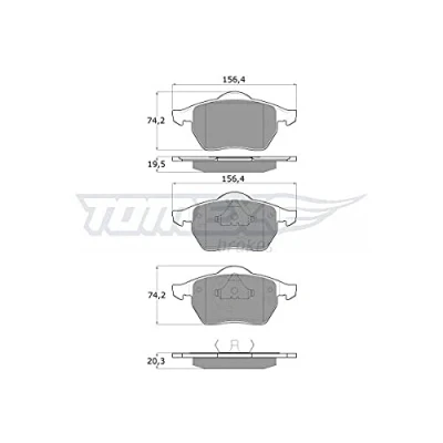 Imagen de TOMEX brakes TX 10 94 Juego de pastillas freno Eje delantero SEAT: Alhambra I, VOLKSWAGEN: Sharan Furgón, FORD: Galaxy Mk1 MPV
