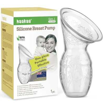 Imagen de haakaa 100 ML Silicona Extractor de Leche Manual, Sacaleches Colector Materna, Saludable e Inofensivo