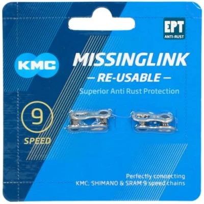 Imagen de KMC 9 velocidades EPT MissingLink, plata oscura, paquete de 2