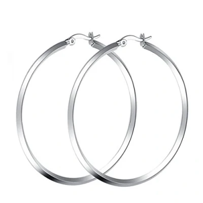 Imagen de Caimeytie Pendientes Aros para Mujer Diámetro 50MM Acero Inoxidable