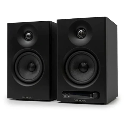 Imagen de VULKKANO PRO4 Monitores de Estudio con Woofer 4, Bluetooth, Entrada Balanceada TRS, RCA, Salida para Cascos, AUX, Optica, ajustes EQ, Altavoces Monitor PC