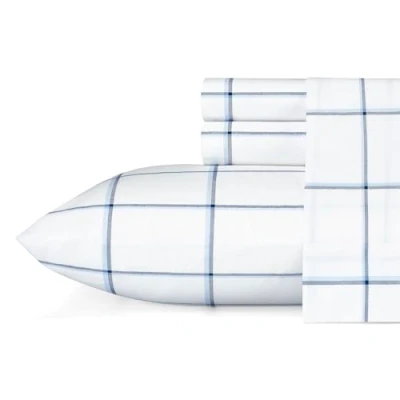 Imagen de Nautica Juego de Ropa Cama percal algodón, vigorizante, Fresco, Ligero y Transpirable, 100% Azul parcela/Blanco, tamaño Queen