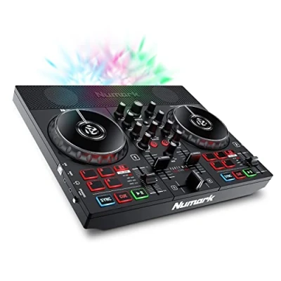 Imagen de Numark Party Mix Live Controladora DJ, mesa DJ con luces altavoces, mezclador e interfaz audio, Serato Lite