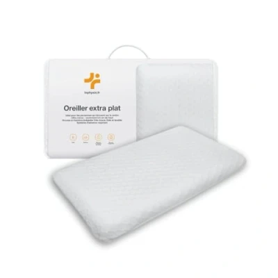 Imagen de Inphysio® Almohada Plana, Ergonómica Cervical, de Espuma con Memoria, Almohadilla Plana para el Dolor Cuello, Funda Bambú, Antiácaros, Hipoalergénica, 50 x 30 5,5 cm