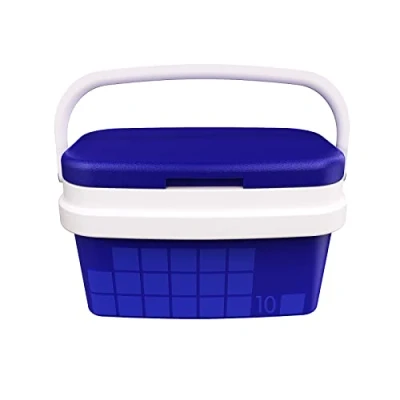 Imagen de COM FORT HOUSE Nevera Portátil con Asa Rígida Porta Alimentos para Camping, Playa, Acampada Color Azul Capacidad 10L