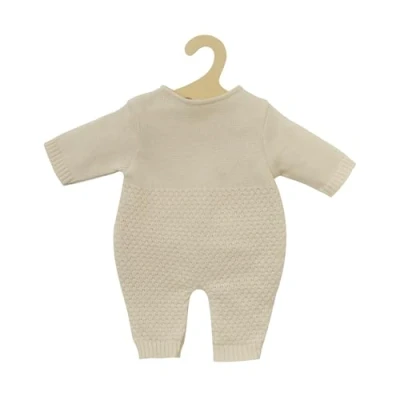 Imagen de Heless 2480 Ropa 100% algodón orgánico, Pelele de Punto Crudo para muñecas y Peluches 35 a 45 cm, Color Beige (2480)