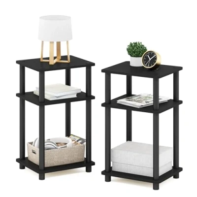 Imagen de Furinno Mesa auxiliar de 2 paquetes Americano/Nero