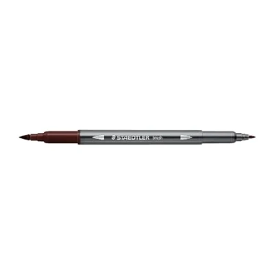 Imagen de Staedtler aquarell Journey 3001 75 Rotulador de doble fibra (punta fina, punta fina y pincel flexible, 10 rotuladores marrones chocolate)