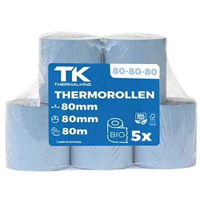 Imagen de Rollos térmicos de 80 mm x 12 mm, rollo papel térmico sin fenólico (80 12), longitud: aprox. m (5)