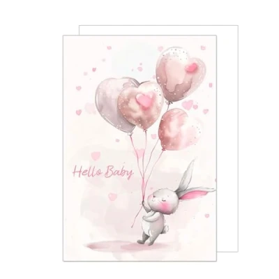 Imagen de Edition Seidel Premium XXL Maxi tarjeta de felicitación nacimiento con sobre, formato DIN A4, bebé, eventos, felicitación, Hello Baby Girl, rosa (A4 E282)