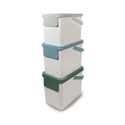 Imagen de Snips 3 Cubos de Basura Cocina x 25 litros, Reciclaje, Cubo 26 36 50 cm, Color Blanco, Made in Italy.