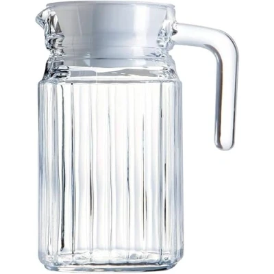 Imagen de MGE Jarra de Vidrio para Agua con Tapa Frigorífico Botella Nevera Agua, Té, Zumo Frutas, Limonada 0,6 Litros