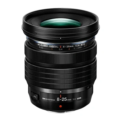 Imagen de OM SYSTEM Objetivo M.Zuiko Digital ED 8 25mm F4.0 Pro, Zoom Gran Angular, Compatible con Todas Las cámaras del Sistema Micro Four Thirds (Modelos Olympus D &amp; Pen, Panasonic G Series), Negro