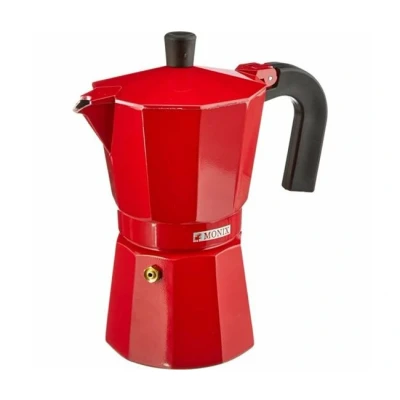 Imagen de Monix M281706 Cafetera Italiana, 6 Tazas, Color Fresa, Aluminio, 10 cm