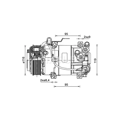 Imagen de Compresor, aire acondicionado MAHLE ORIGINAL ACP 1460 000P