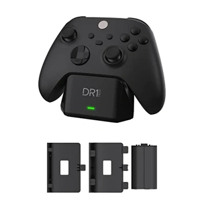 Imagen de DR1TECH PowerSetX Base De Carga Rápida + Batería para Mando Xbox One X/S, Series X/S 1200 Mah Accesorios (Mando NO Incluido) [Amazon Exclusive]