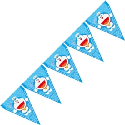 Imagen de BeenSmile, BANDERIN Doraemon, Banderín para Niños, Decoración Cumpleaños Infantil, Artículos de Fiesta, Celebración y Aniversario, 1 Unidades, 3 M