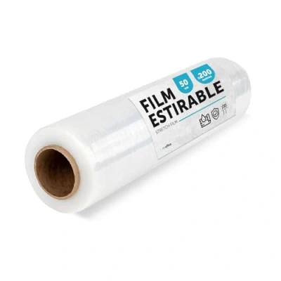 Imagen de Film Transparente para Embalar, Plástico Cubretodo, Embalaje de Cajas Mudanzas, Proteger Muebles y Envíos, Medidas 50 cm x 200 m estirables · office (Transparente, 1 ud)