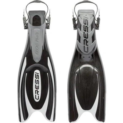 Imagen de Cressi Frog Plus Fins Aletas de Buceo Unisex Adultos, Negro/Plata, XS S