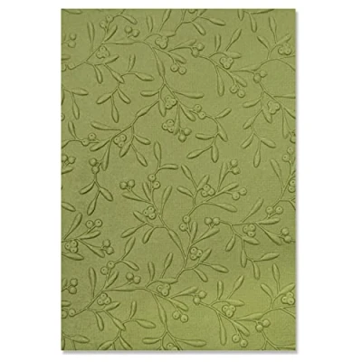 Imagen de Sizzix Carpeta de Estampado Impresiones texturizadas 3D Delicate Mistletoe Kath Breen 665759 Capítulo 3 2022, Multicolor, One Size
