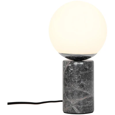 Imagen de Nordlux Lámpara de mesa Lilly Marble, gris oscuro, cristal, mármol, altura 29cm