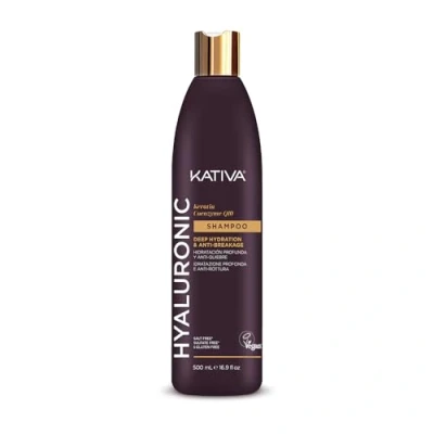 Imagen de Kativa Luxury Champú Ácido Hialurónico Keratina Coenzima Q10 Fortalece e hidrata profundamente Fórmula Vegana Empaque reciclado Para uso diario cont. 500 ml
