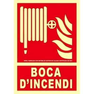 Imagen de Señal de extinción en catalán boca d&#039;incendi 210 x 300 mm clase a sekureco