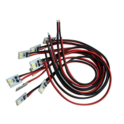 Imagen de 10 unidades de iluminación LED para el hogar, x mm, color blanco, con cable, 20 cm, blanco cálido, frío (5 8 V, luz blanca fría)
