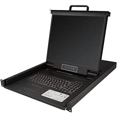Imagen de StarTech.com Consola KVM de 8 puertos para Montaje en Rack Teclado QWERTY con Cables 1,8m Conmutador Monitor LCD 19&quot; Switch 1U OSD 50.000 MTBF USB + VGA (RKCONS1908K)