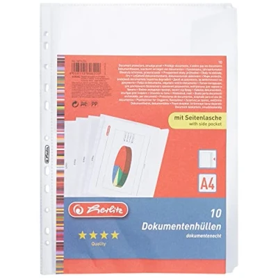 Imagen de Herlitz A4 Embossed Punched Pocket Document Protector (10 Pieces)