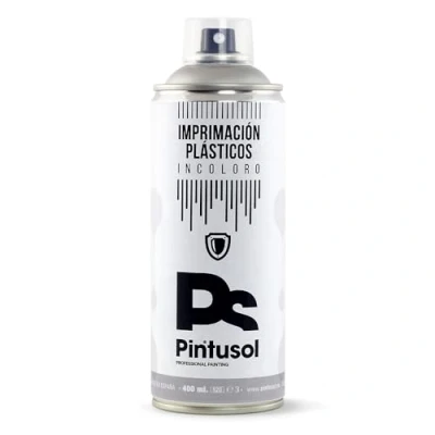 Imagen de PINTUSOL Imprimación Plástico Incoloro en Spray, Primer para PIntura Plásticos, Alta adherencia, Fácil Aplicación, Secado Rápido, Transparente Plásticos Profesional Espray 400ml