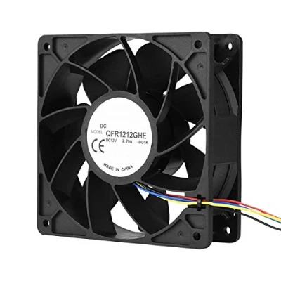 Imagen de ASHATA Ventilador de enfriamiento genérico 120x38 mm, Conector 4 Pines DC 12V 2.7A 6000RPM para Antminer S7 S9