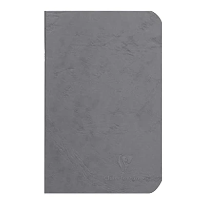 Imagen de Clairefontaine 734105C 1 Cuaderno Age Bag 9x14 cm Páginas blancas Papel de 90 g Cubierta cartulina imitación cuero Gris