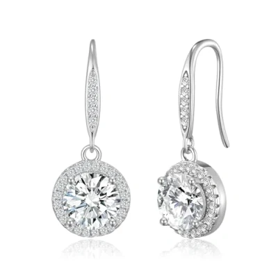 Imagen de Philip Jones Pendientes de gota chapados en plata creados con cristales Zircondia®, Cristal, Cristal Zircondia®
