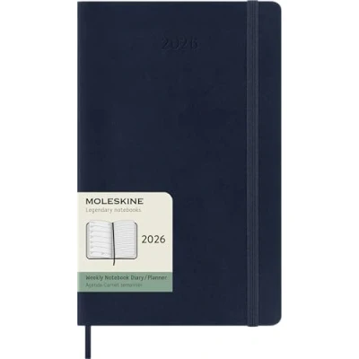 Imagen de Moleskine, Agenda Semanal, Semanal 2026 12 Meses Con Espacio Para Notas, Tapa Blanda y Cierre Elástico, Formato Grande 13x21, Color Azul