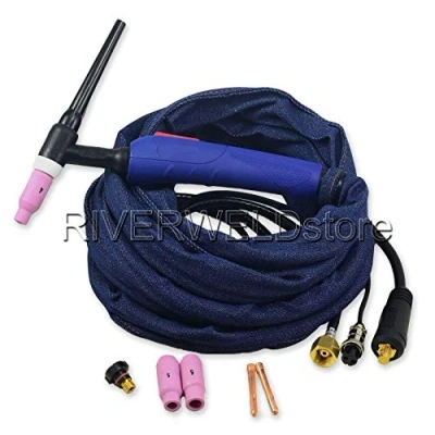Imagen de RIVERWELD Antorcha de soldadura Tig WP 17F 12R 150A completa con cabezal flexible, estilo europeo 3,8 metros