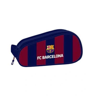 Imagen de Safta F.C. Barcelona Zapatillero Ovalado, Multiusos, Portatodo, Deporte, Extraescolares, Fútbol, Cómodo y Versátil, 34x18x15 cm, Color Azul Marino/Granate