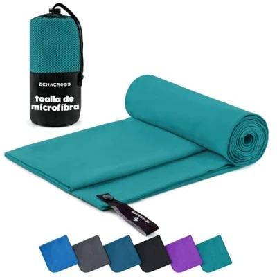 Imagen de ZENACROSS Toalla Gimnasio Microfibra de Secado Rápido y Versátil Toallas Talla XS 50 x 30 cm Verde Petróleo