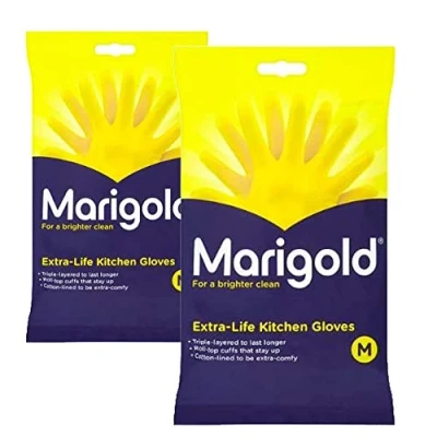 Imagen de MARIGOLD Marigolds Guantes de Cocina Unisex Gloves Medium Extra Life medianos 2 Pares, Amarillo, M Pack of UK