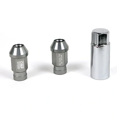 Imagen de OMP SPEED Set 20 Tuercas de Rueda con Métrica M14 x 1.25, Llave 19 Largo Roscado 40 mm, color Gris Aluminio 7075